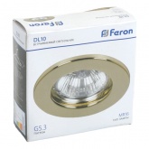 Светильник Feron DL10/DL3201 точечный MR16 G5.3/GU5.3 золото н/п штампованный