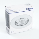 Светильник Feron DL10/DL3201 точечный MR16 G5.3/GU5.3 белый н/п штампованный
