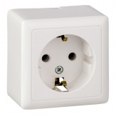 Накладная розетка SE ХИТ 16А 250В с заземлением белая