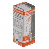 Лампа накаливания свеча мини TDM 7 Вт 230 В Е12 50Гц прозрачная