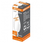 Лампа накаливания свеча TDM 60 Вт 230 В Е27 матовая