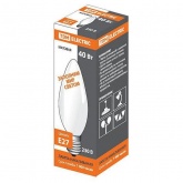 Лампа накаливания свеча TDM 40 Вт 230 В Е27 матовая