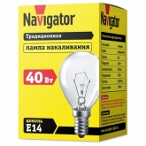 Лампа накаливания шарик Navigator 94 314 NI-C-40-230-E14-CL 40W 230V прозрачная (КНР)