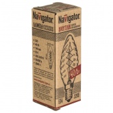 Ретро лампа Navigator 71 954 NI-V-TC-C-40-230-E14-CLG 40W 230V свеча витая золотая прозрачная
