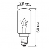 Лампа для духовых шкафов Favor T25 15W 230V E14 300°С прозрачная