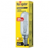 Лампа для кухонных вытяжек Navigator 61 205 NI-T25L-25-230-E14-CL 25W 230V прозрачная