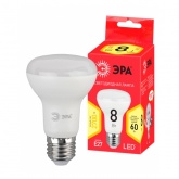 Лампа светодиодная ЭРА RED LINE LED R63 8W 827 2700K 230V E27 рефлектор теплый свет