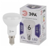 Лампа светодиодная ЭРА STD LED R50 6W 860 6500K 230V E14 рефлектор холодный свет
