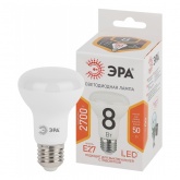 Лампа светодиодная ЭРА STD LED R63 8W 827 2700K 230V E27 рефлектор теплый свет