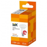 Лампа светодиодная ИЭК ECO R39 3W 3000K 230V E14 ИЭК рефлектор теплый свет