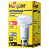 Лампа светодиодная Navigator 94 138 NLL-R63-8-230-4K-E27 8W 4000K 230V 640Lm белый свет