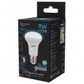 Лампа светодиодная Gauss LED R63 9W 6500K 220V E27 700Lm холодный свет