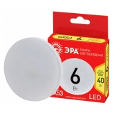 Лампа светодиодная таблетка ЭРА RED LINE GX 6W 827 2700K 220V GX53 теплый свет