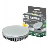 Лампа светодиодная таблетка 9Вт 3000К 220В GX53 тепло-белый свет TDM
