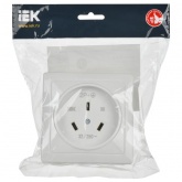 Розетка для плиты ИЭК Рпл10-К 32А 220В 2Р+Е с заземлением накладная белая