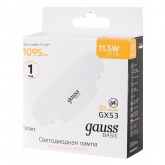 Лампа светодиодная таблетка Gauss Basic LED 11,5W 3000K 220V GX53 1095lm тепло-белый свет