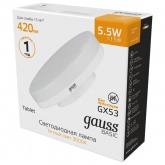 Лампа светодиодная таблетка Basic LED 5,5W 3000K 220V GX53 420lm тепло-белый свет Gauss