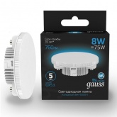 Лампа светодиодная таблетка Gauss Black 8W 6500K 220V GX53 760lm дневной свет