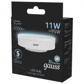 Лампа светодиодная таблетка Gauss Black 11W 4100K 220V GX53 1050lm холодный свет