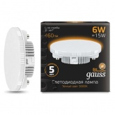Лампа светодиодная таблетка Gauss Black 6W 3000K 220V GX53 460Lm тепло-белый свет