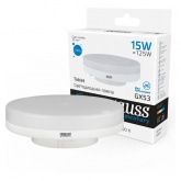 Лампа светодиодная таблетка Gauss Elementary 15W 6500K 230V GX53 1140Lm дневной свет