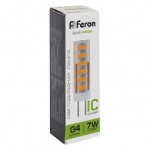 Лампа светодиодная Feron LB-433 7W 4000K 220V G4 холодный свет