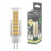 Лампа светодиодная TDM 5W 220V 3000K G4 SMD 16x55mm тепло-белый свет