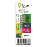 Лампа светодиодная Foton FL-LED G4-SMD 8W 4200K 220V G4 560Lm 16x52mm холодный свет