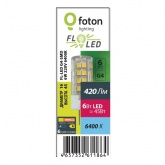 Лампа светодиодная Foton FL-LED G4-SMD 6W 6400K 220V G4 420Lm 16x45mm дневной свет