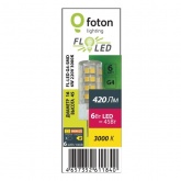 Лампа светодиодная Foton FL-LED G4-SMD 6W 3000K 220V G4 420Lm 16x45mm тепло-белый свет