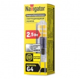 Лампа светодиодная Navigator 80 246 NLL-S-G4-2.5-230-4K-NF 2.5W 4000K 220V без пульсаций холодный св