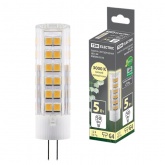 Лампа светодиодная TDM 5W AC/DC 3000K 12V G4 SMD 16х57мм