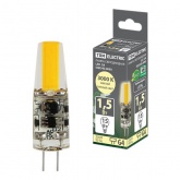 Лампа светодиодная TDM 1,5W AC/DC 3000K 12V G4 COB 9,5х36мм