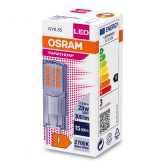 Лампа светодиодная Osram PARATHOM 30 2,6W/827 12V GY6.35 300Lm d14x40mm