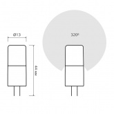 Лампа светодиодная Gauss Elementary 4W 400Lm 3000K 12V G4 керамика LED 1/10/200
