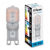 Лампа светодиодная капсула Feron LB-430 5W 6400K 230V G9 пластик дневной свет
