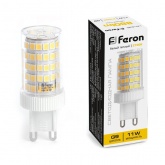 Лампа светодиодная капсула Feron LB-435 11W 2700K 230V G9 керамика теплый свет