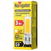 Лампа светодиодная капсула 61 489 NLL-G-G9-3-230-3K 3W 3000K 220V стекло тепло-белый свет