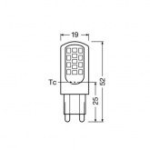 Лампа светодиодная Osram LEDPPIN 40 4,2W/840 G9 230V 470Lm d19x52mm белый свет
