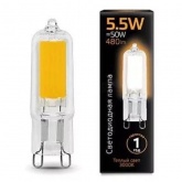 Лампа светодиодная капсула Gauss Black G9 5.5W 3000K 220V G9 480Lm стекло тепло-белый свет