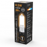 Лампа светодиодная Gauss Black G9 4.5W 3000К 230V 380Lm Glass