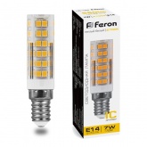 Лампа светодиодная Feron T16 LB-433 7W 2700K 230V E14 теплый свет d16x65mm