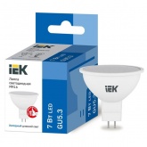 Лампа светодиодная ИЭК ECO MR16 7W 6500K 220V GU5.3 софит дневной свет (526646)
