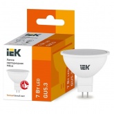 Лампа светодиодная ИЭК ECO MR16 7W 3000K 220V GU5.3 софит тепло-белый свет (442632)