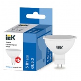 Лампа светодиодная ИЭК ECO MR16 5W 6500K 220V GU5.3 софит дневной свет (526943)