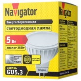 Лампа светодиодная Navigator 94 129 NLL-MR16-5-230-4K-GU5.3 5W 4000K 220V 400Lm холодный свет