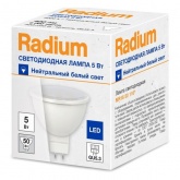 Светодиодная лампа LED RL MR16 5W/840 4000K (50W) WFL 220V GU5.3 400Lm Radium