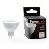Лампа светодиодная Feron PRO LB-1607 MR16 7W 6400K 220V G5.3 с линзой 110° дневной свет