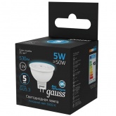 Лампа светодиодная Gauss LED Black MR16 5W 6500K 12V GU5.3 530Lm дневной свет