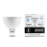 Лампа светодиодная Gauss LED Elementary MR16 9W 6500K 220V GU5.3 680Lm дневной свет